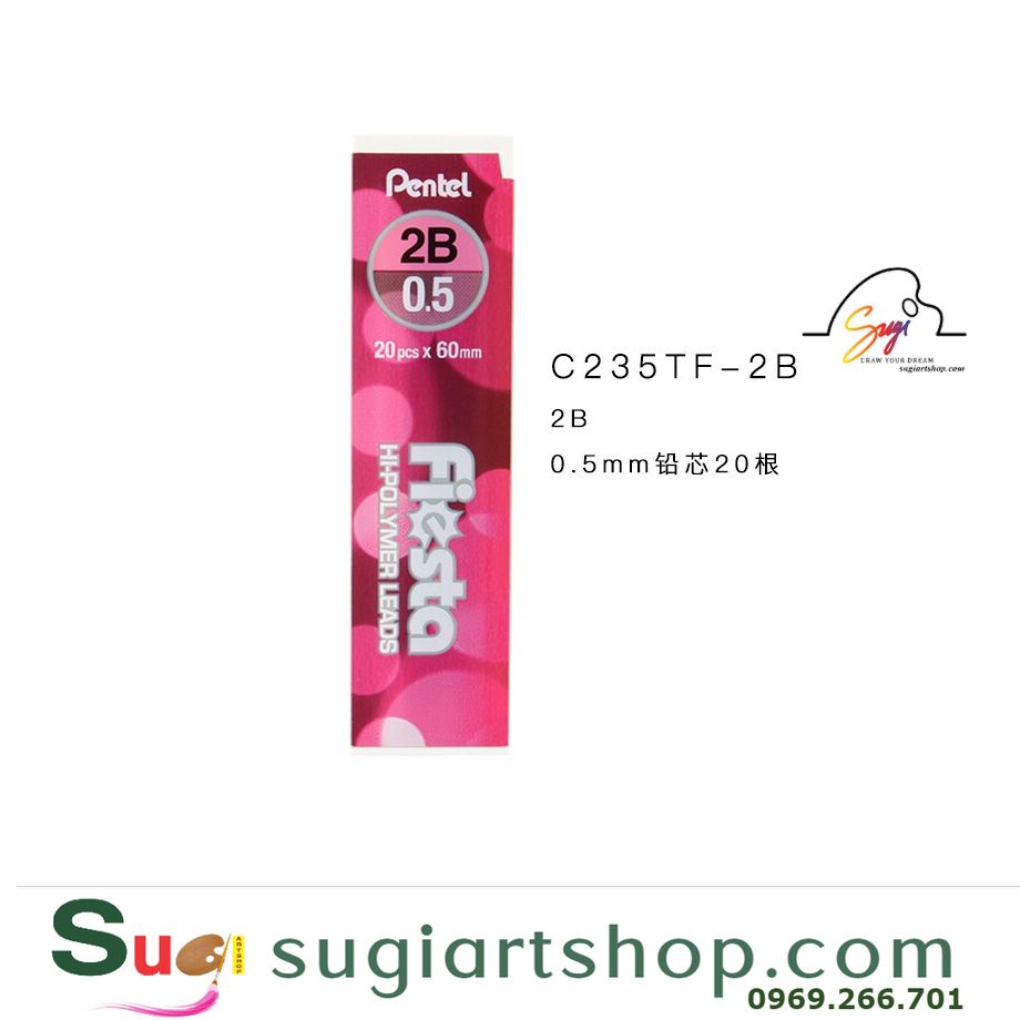 Ruột bút chì kim 0.5mm hb / 2b /3b / 4b, pentel fiesta