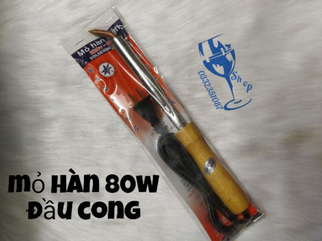 Mỏ hàn cán gỗ cao cấp 60w- 80w đầu cong