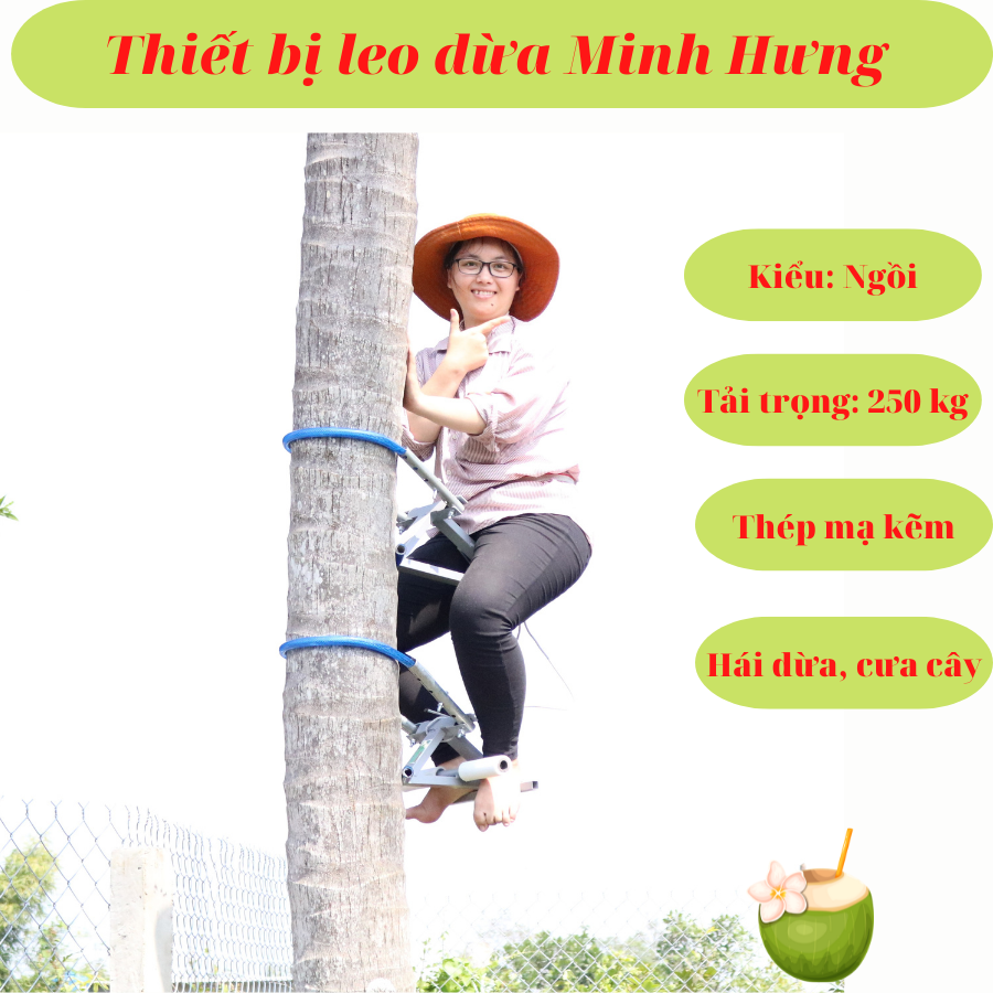 Thiết bị leo dừa, kiểu ngồi siêu khoẻ