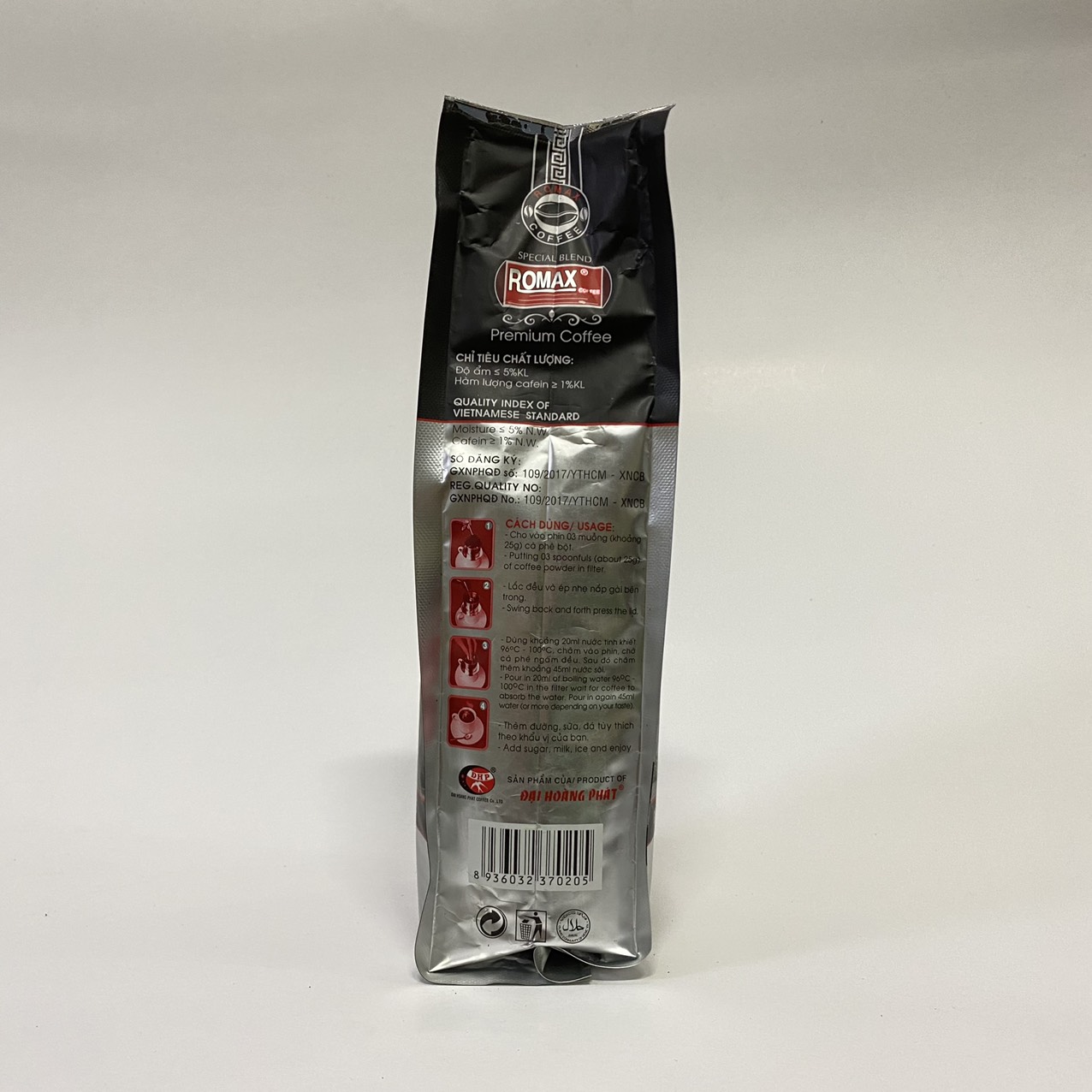 Cà Phê Rang xay ROMAX Robusta 5 500gr - Romax Coffee