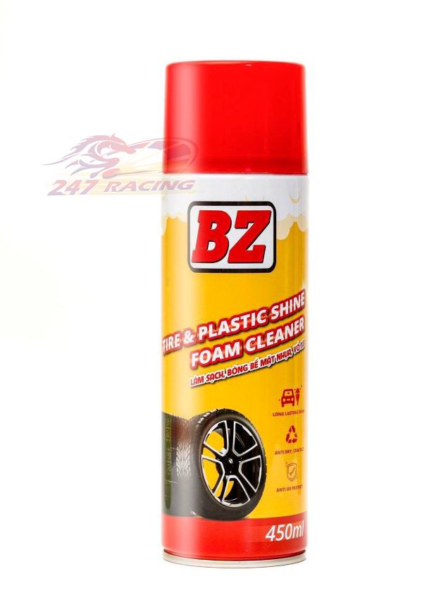 BZ xịt bóng vỏ BZ 450ml trên mọi vật liệu nhựa,phục hồi dàn nhựa nhám bị ố màu theo thời gian