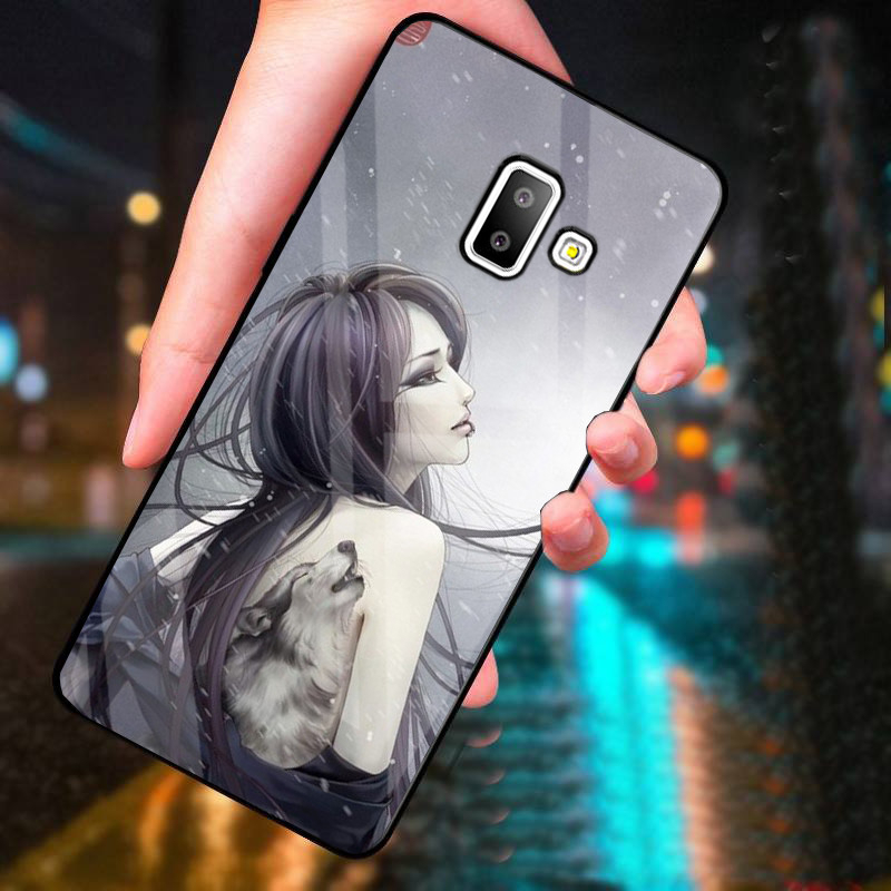 Ốp lưng samsung galaxy j6, j6 plus mặt kính cao cấp, sáng đẹp, chữ thư pháp