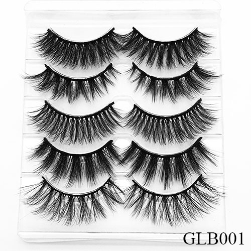 Lông mi giả tự nhiên glb001 bộ 5 cặp cho hàng mi dày và cong vút, lông mi giả glb 5 cặp sợi mi mỏng nhẹ tự nhiên - bum store
