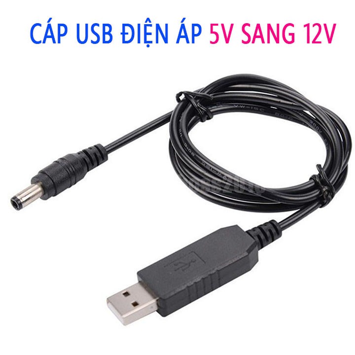 Cáp nâng áp từ cổng USB 5V lên 12V