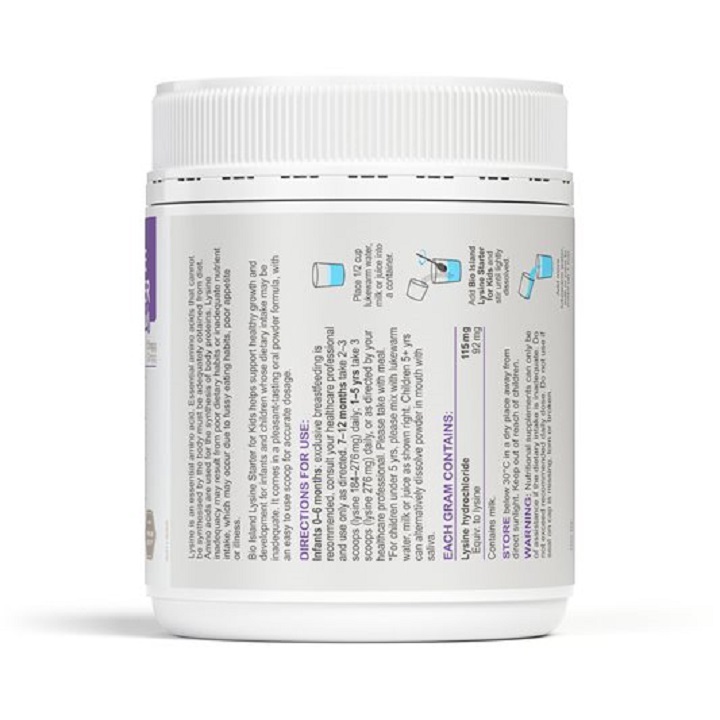 Lysin bột Bioisland Lysine Starter for Kids 150g