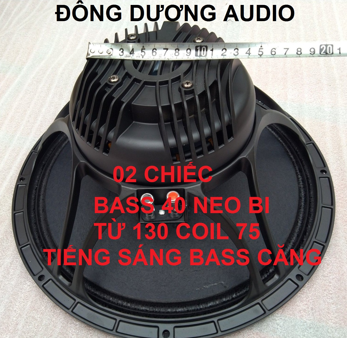LOA BASS 40 NEO BI NẮP ÚP ĐEN COIL 75 DÂY DẸT - GIÁ HAI LOA