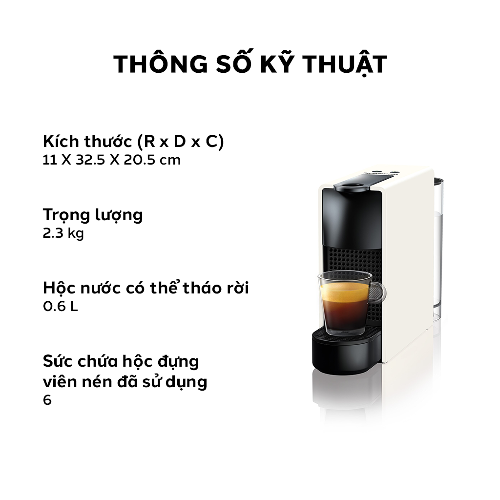 Máy pha cà phê viên nén Nespresso Essenza Mini - Trắng