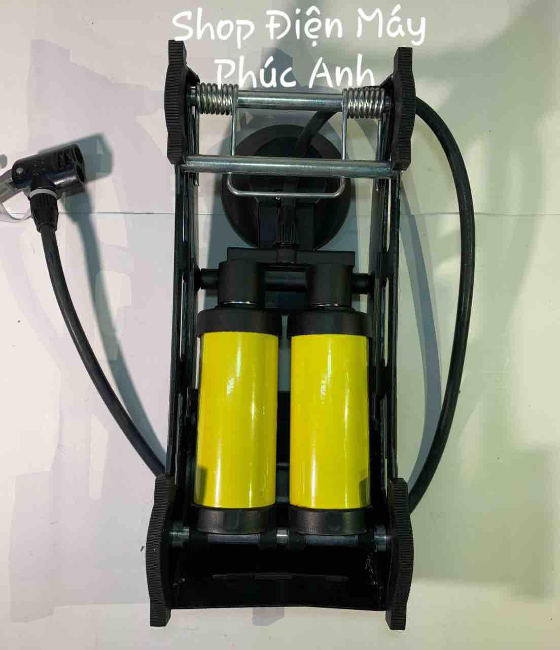 Bơm Đạp chân 2 ống mini bơm ô tô xe máy HONOR ( công ty)