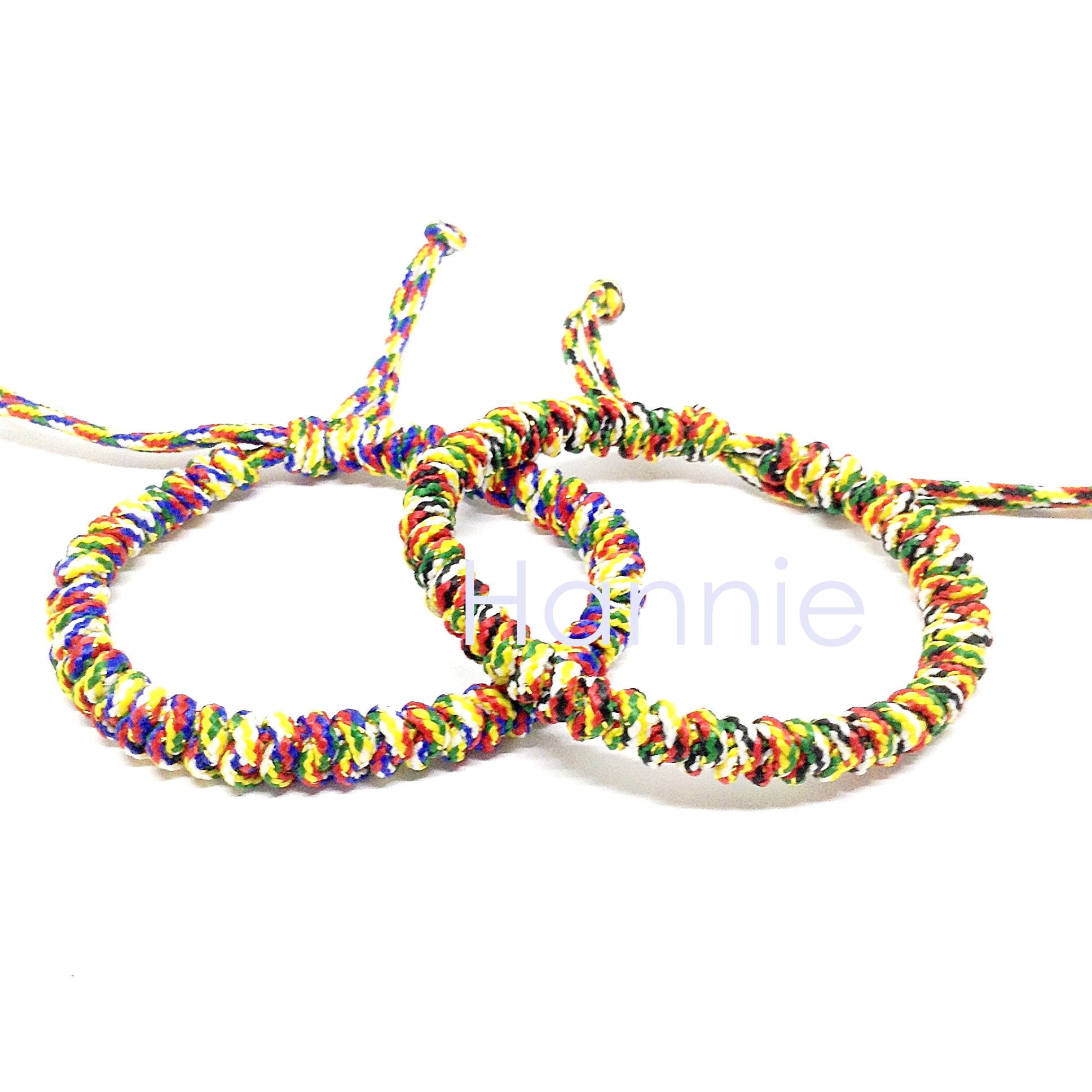 Vòng chỉ ngũ sắc may mắn dây rút - Vòng phong thủy bình an đeo tay nam nữ