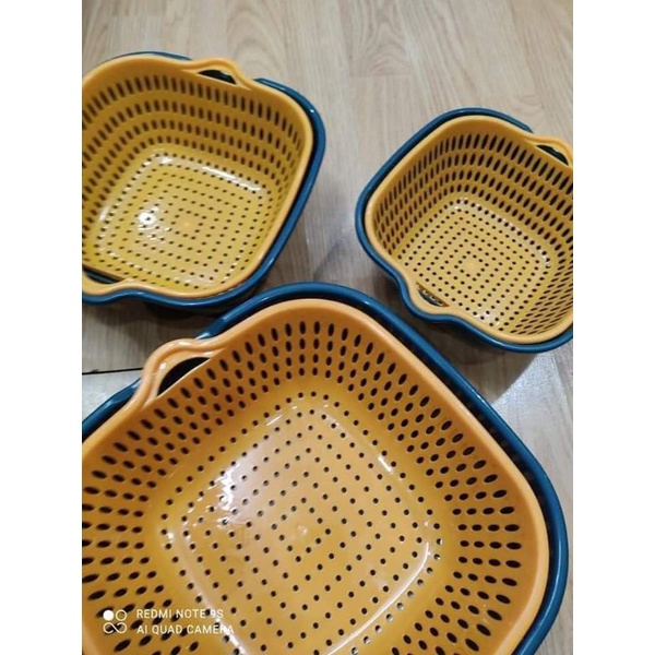 SÉT 3 BỘ CHẬU RỬA KÈM RỔ 6 MÓN