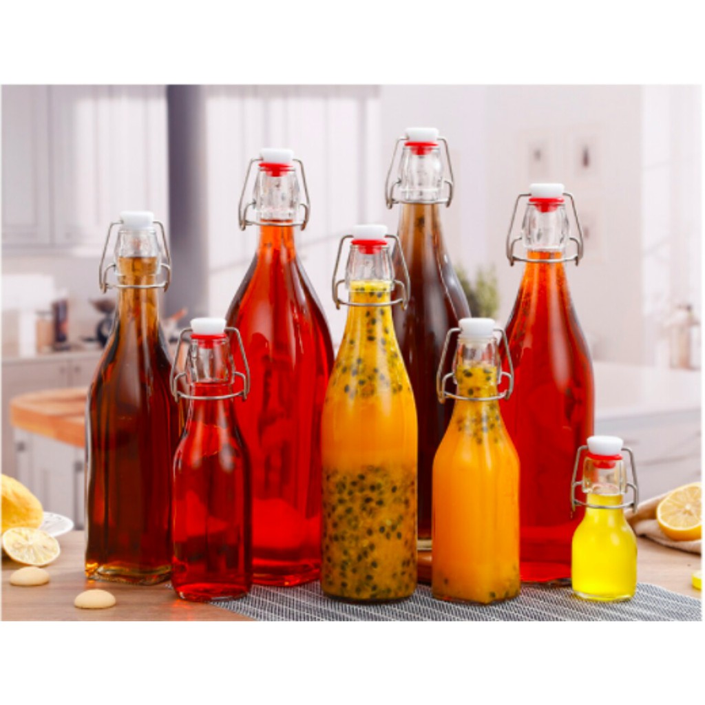 Chai thủy tinh 1 lít ( 1000ml ) nắp cài