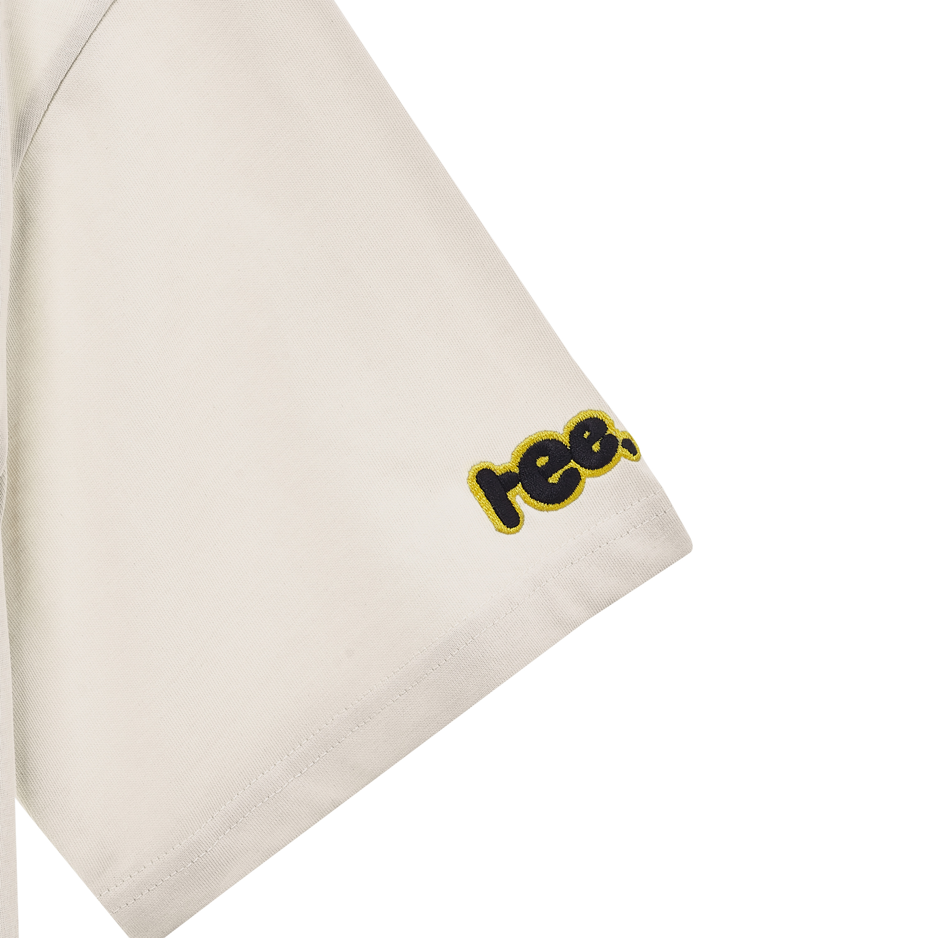 LOCAL BRAND REE - ÁO THUN EMBROIDERED BASIC MÀU KEM - THÊU DA