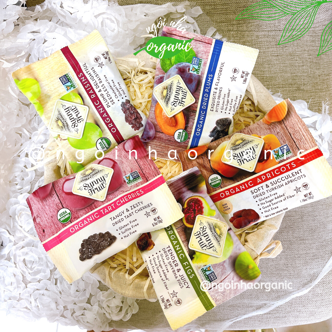 Nho/mơ/mận/sung/cherry khô hữu cơ Sunny Fruit