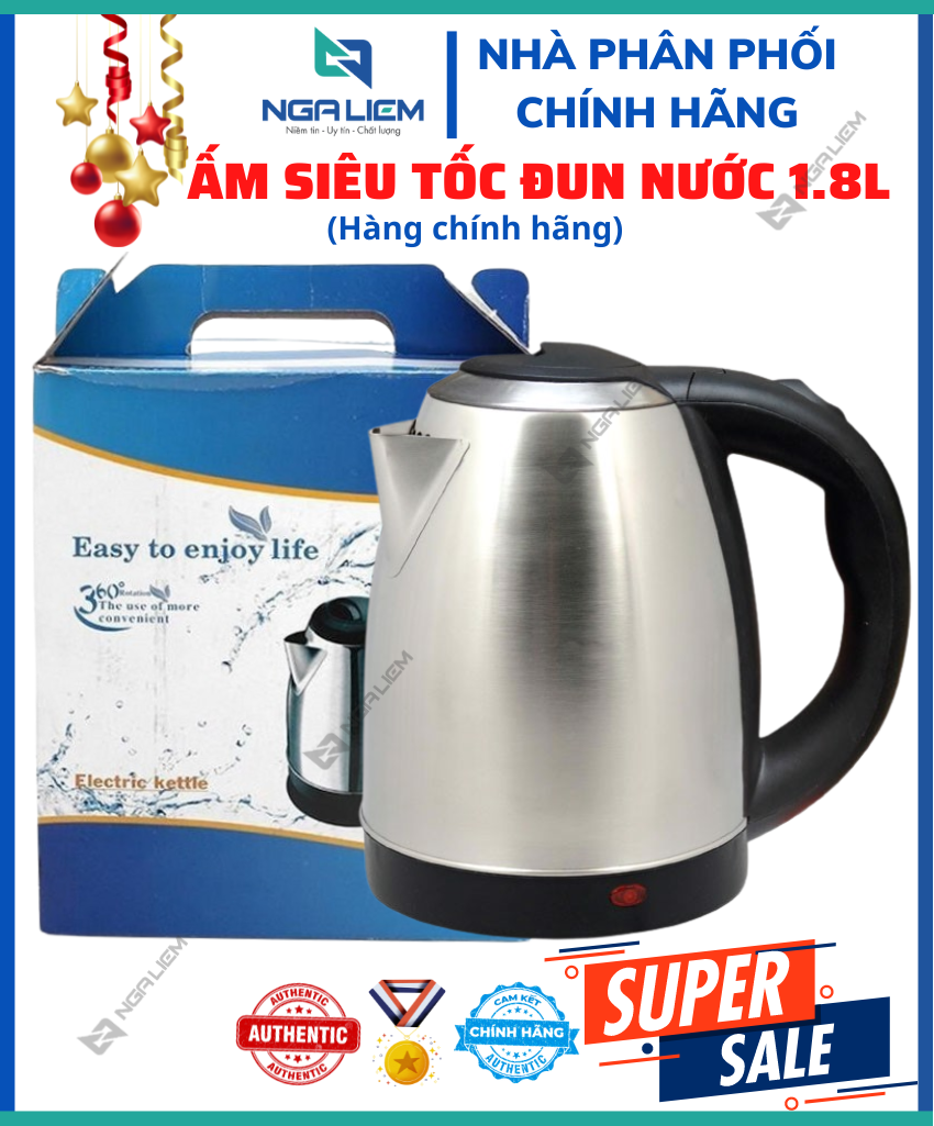 Ấm Siêu Tốc Đun Nước 1.8L Electric Kettle