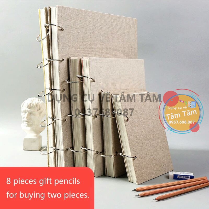 -sổ vẽ chì, sổ sketchbook, sổ khuyên a5 / a4 / a3