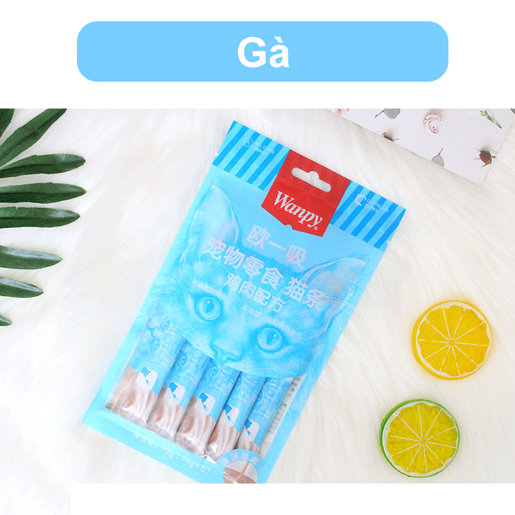 Súp Dinh Dưỡng Wanpy Cho Mèo Gói 5 Thanh x 14g