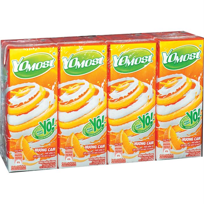 Sữa chua Yomost cam Lốc 4 hộp x 170ml
