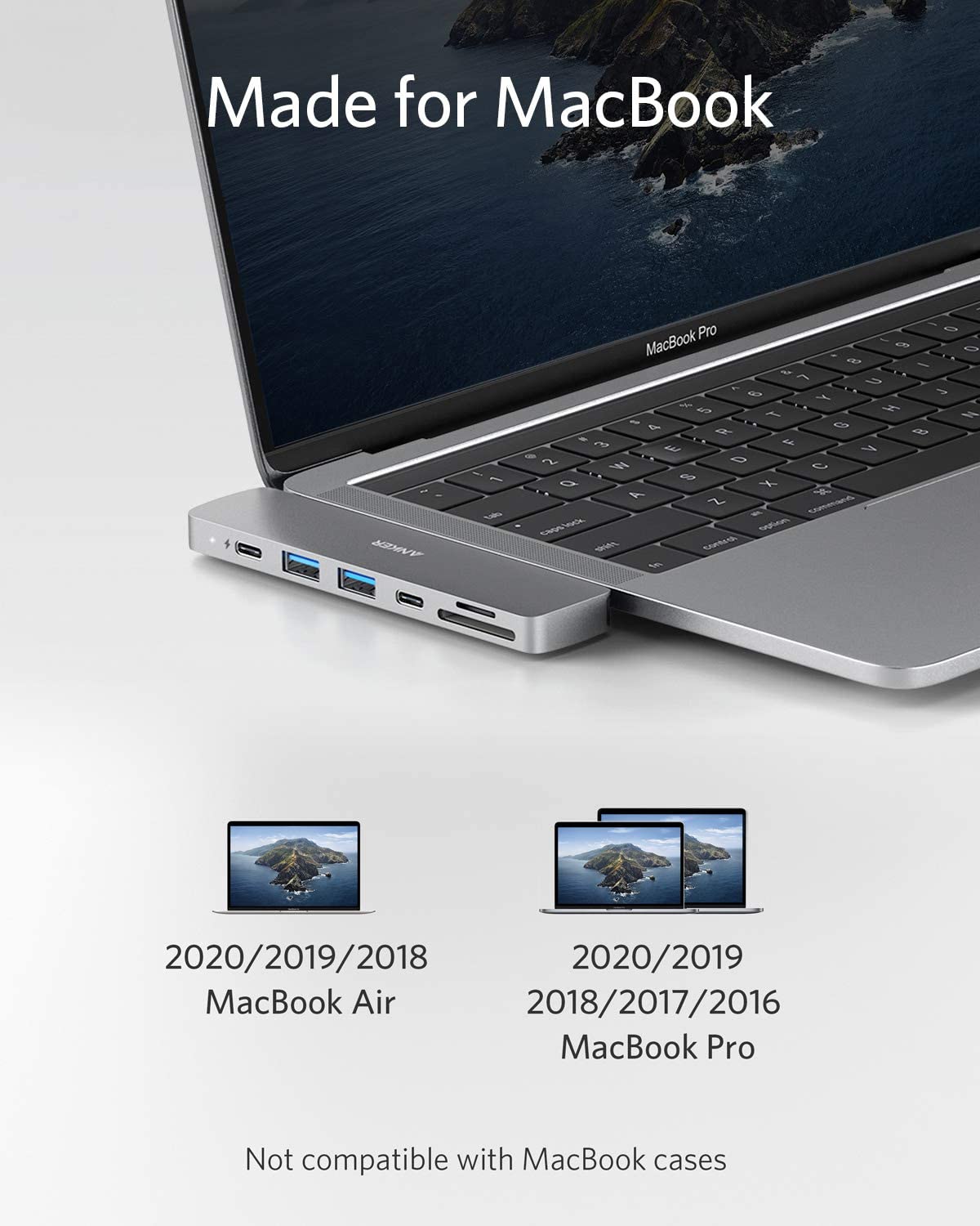 bộ chia cổng cho macbook Anker USB-C 7-in-2 USB-C PD Thunderbolt 3.0 Hub