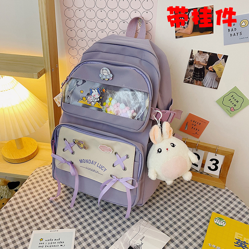 Balo học sinh sinh viên laptop đi học ulzzang cute nữ ba lô nữ giá rẻ balom balo thời trang, balo xinh, balo chống nươc- phối nơ