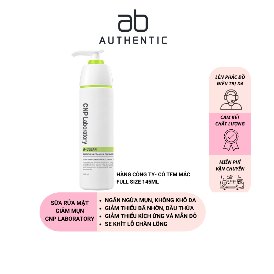 Sữa rửa mặt ngừa mụn CNP Laboratory A-Clean Purifying FOAM 145ml - AB AUTHENTIC