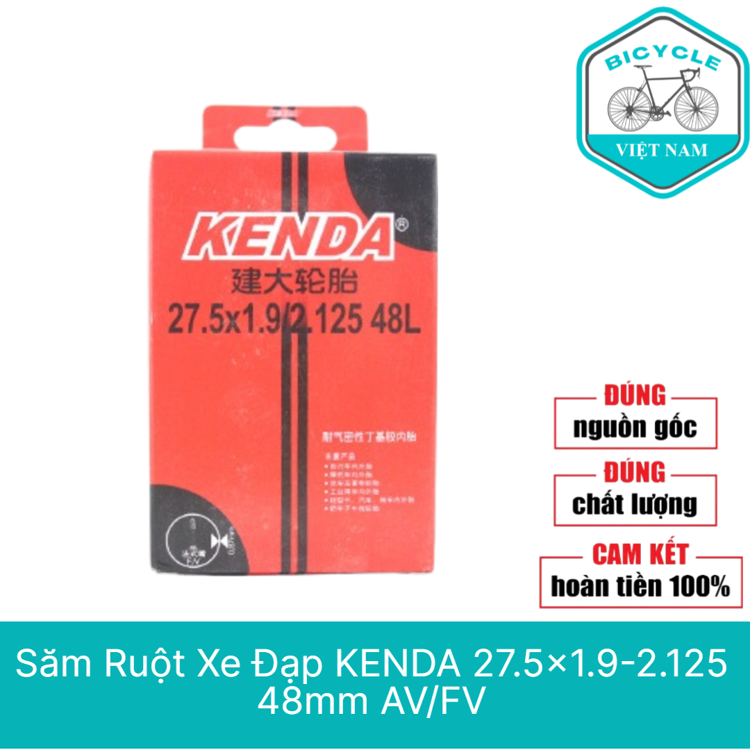 Săm Ruột Xe Đạp Kenda 27.5x1.9-2.125 48mm AV/FV – Cao Su Đàn Hồi Cao, Bền Bỉ, Chính Hãng
