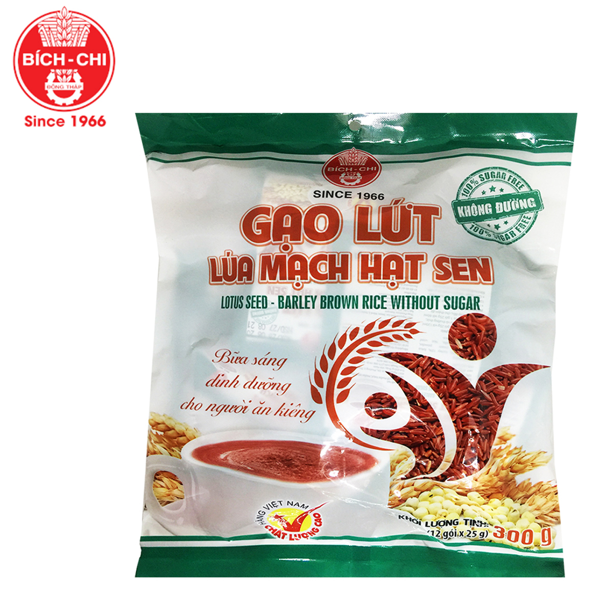 Bột gạo lứt lúa mạch hạt sen không đường bích chi lotus seed barley brown rice without sugar