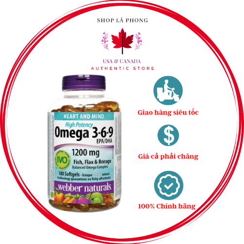 Dầu cá webber naturals high potency omega 369 1200mg 150 viên