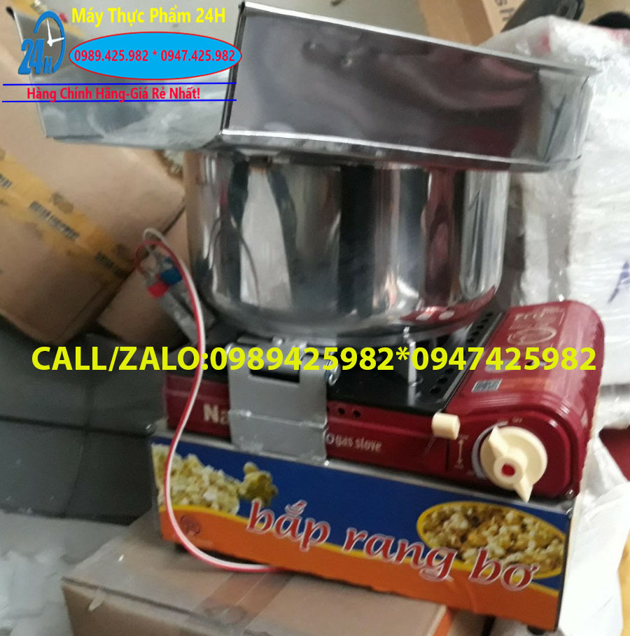 Máy nổ bắp,máy rang bơ sử dụng gas<Loại nồi 3 lớp có máng>