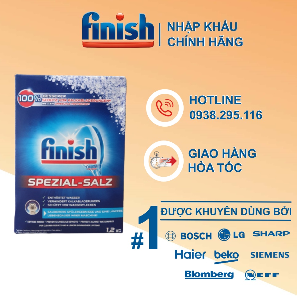 Muối rửa bát làm mềm nước Finish 1.2 kg - Finish chính hãng