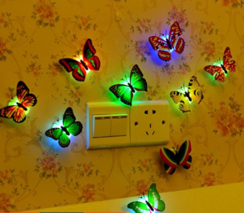 Combo 3 đèn ngủ bướm phát sáng trang trí tường
