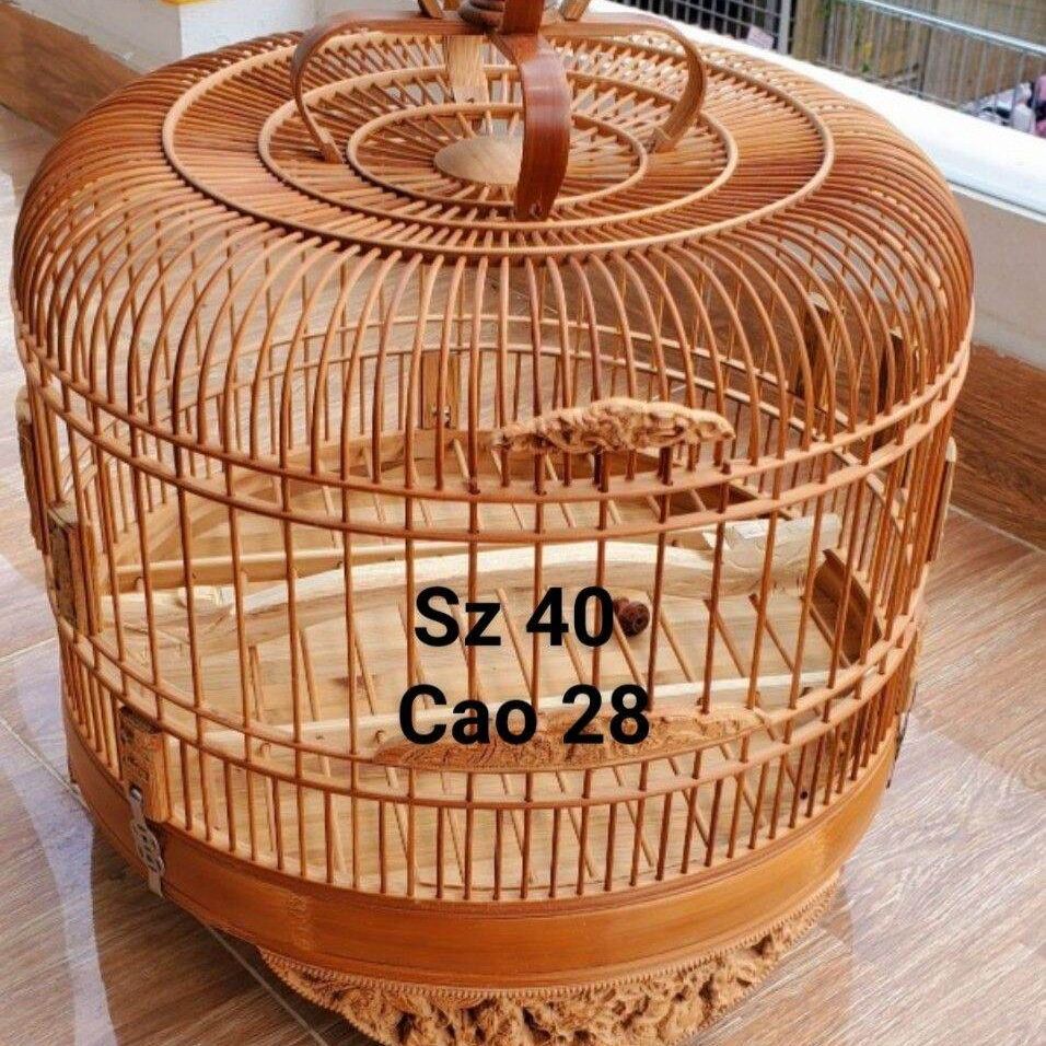 Lồng cu gáy đục. Lồng cu gáy trúc Salary Porch lồng gáy đục hàng kỹ, bóng, đẹp. Tặng kèm cóng, áo, móc giá 100k