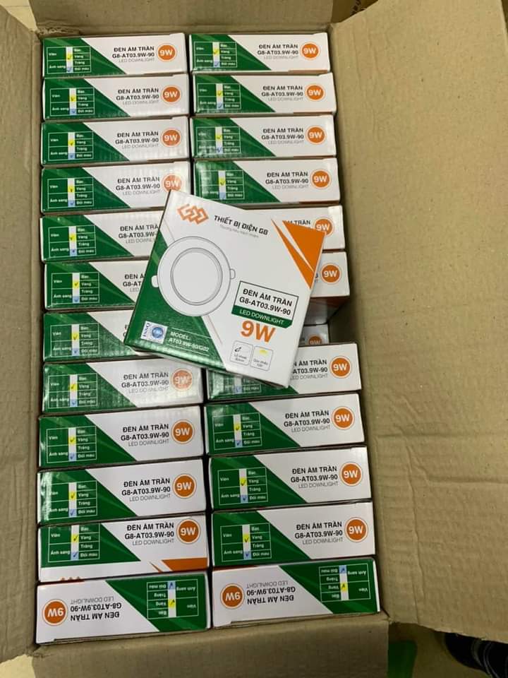 ( Bảo Hành 2 Năm )ĐÈN LED DOWNLIGHT ÂM TRẦN (7W - Phi 90 ) ( 9W - Phi 110) ( KHỐI ĐÚC )( Nguồn Liền ),Siêu Sáng Tiết Kiệm Điện,