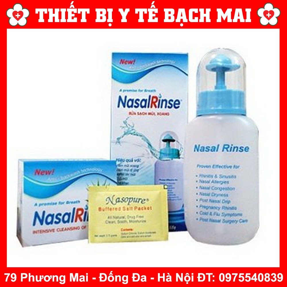 Bình Rửa Mũi Nasal Rinse [Tặng 10 Gói Muối Rửa Mũi]