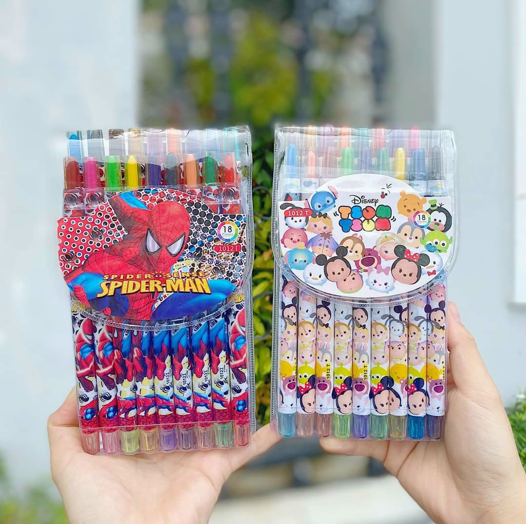 Sáp Vặn 18 Màu Dài Rolling Crayon 18 Màu (2525-18) ( Bé Trai, Bé Gái )