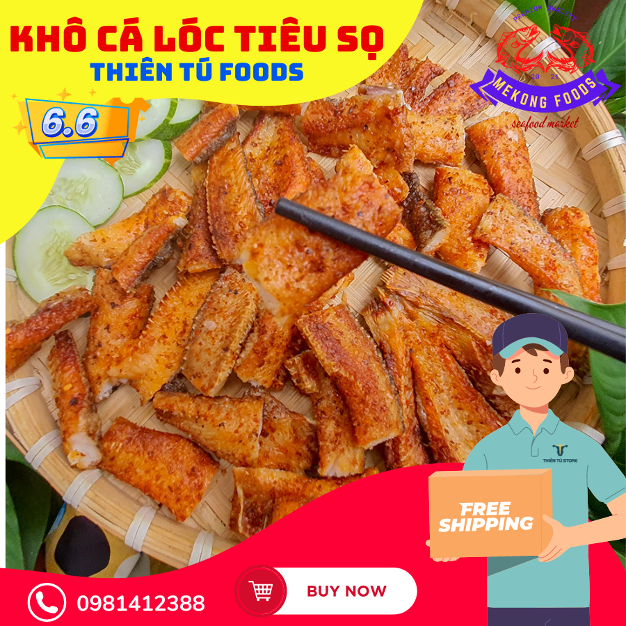 500gr khô cá lóc 1 nắng bao ngon tuyệt vời khô cá lóc miền tây mekong sông nước ăn là ghiền ạ