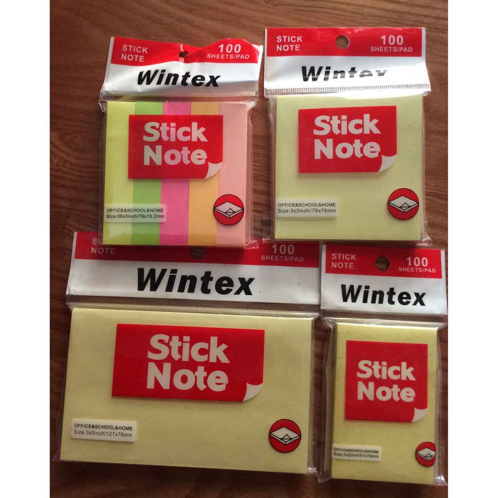 Giấy note, giấy nhớ, giấy ghi chú nhiều màu wintex