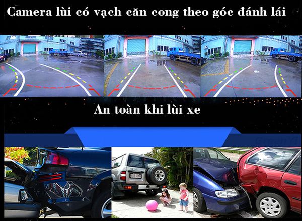 Camera lùi đán lái theo vô lăng chuẩn HD- Màu đen