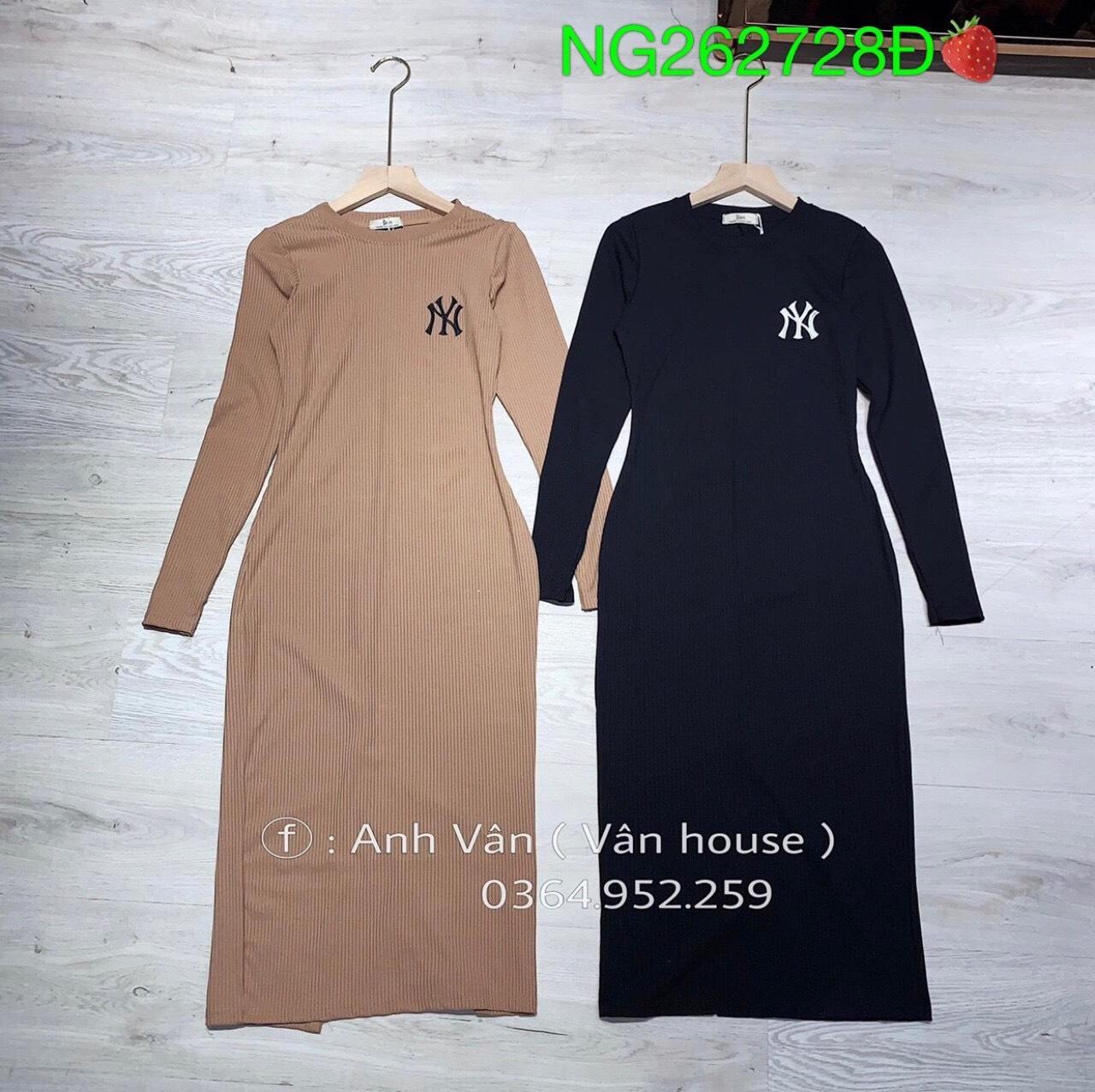 Đầm body tay dài thun tăm cao cấp