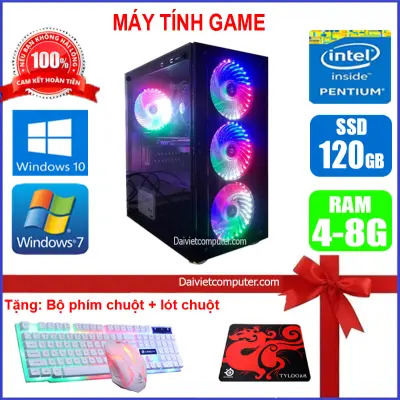 [Trả góp 0%]Máy tính PC Game LED CPU G3020 / i3-4130 / Ram 4GB-8GB / SSD 120 - 240GB / VGA 1GB - 2GB chơi PUBG mobile, PUBG lite, LOL, CF đột kích, Fifa, Cs Go, GTA 5 ... + [QÙA TẶNG: Phím chuột Game + bàn di chuột] GAI34 LDV