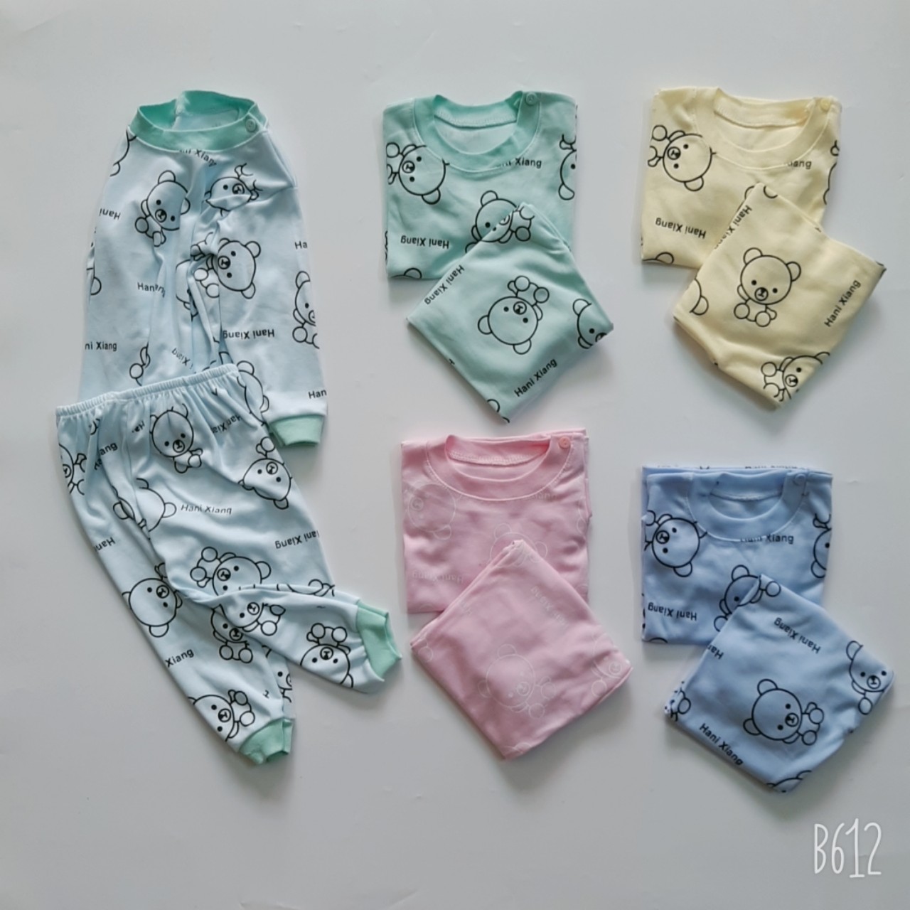 Bộ thu đông nỉ cotton dầy mịn hình gấu