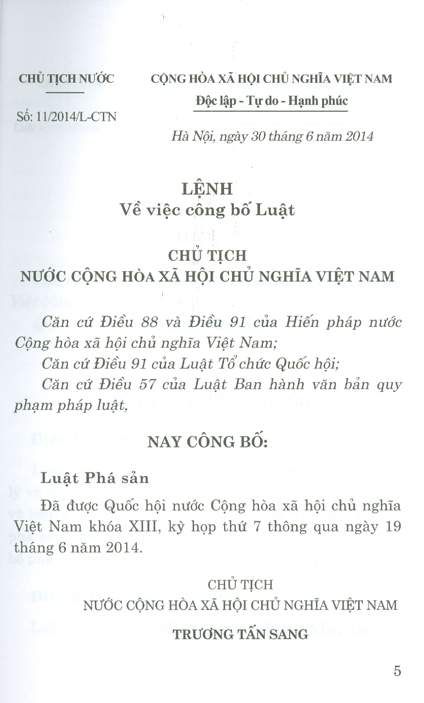 Luật Phá Sản (Hiện Hành)
