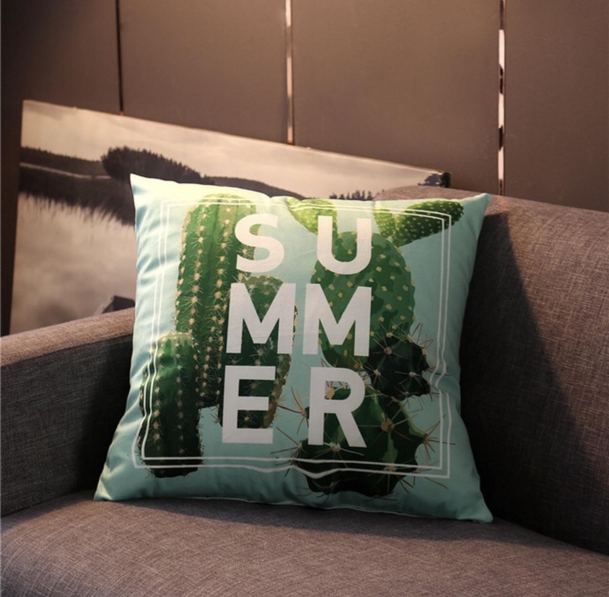 [CHỈ VỎ] VỎ Gối Tựa Lưng gối Sofa Nhung Cây Xanh Mềm Mại Cao Cấp SBK9173