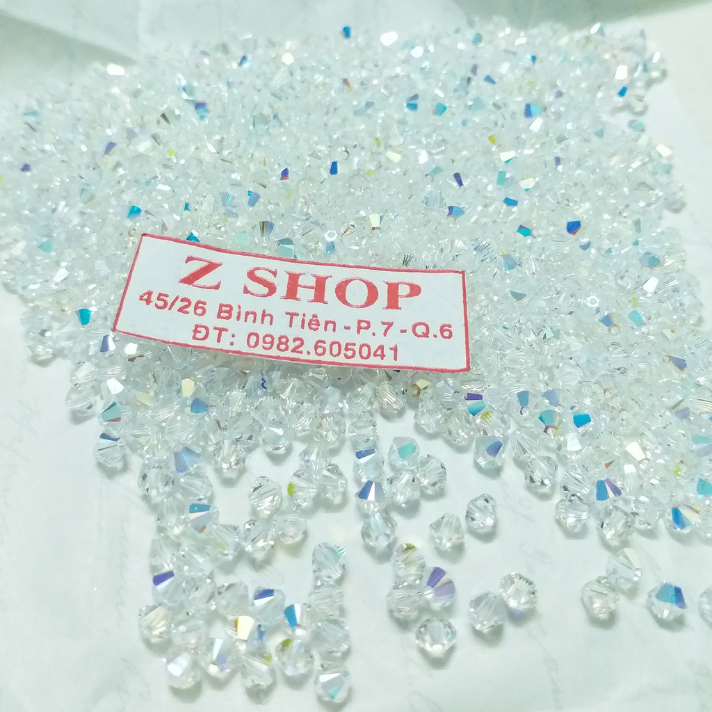 01 Hạt Nón 4 Ly Pha Lê Swarovski Có Nhiều Màu Lựa Chọn