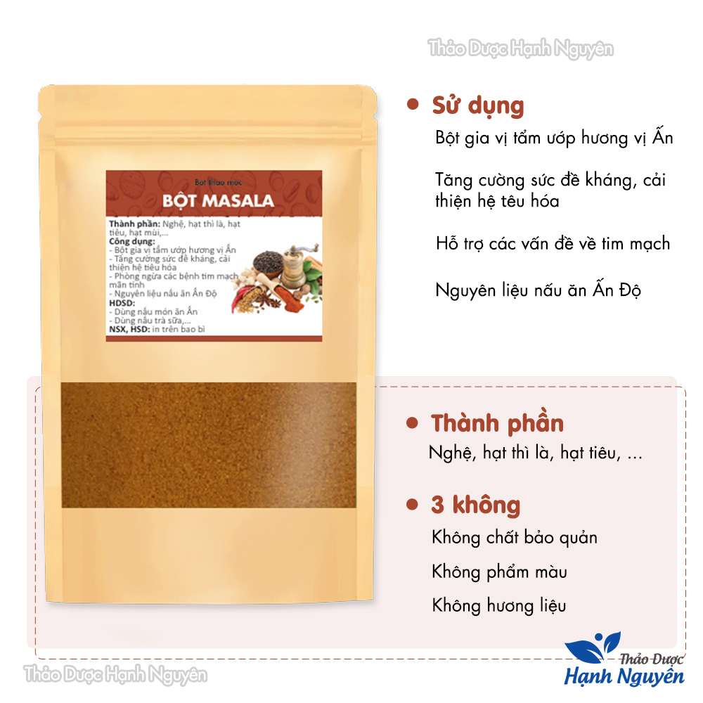 Bột garam masala 500g, bột trà sữa, gia vị Ấn Độ, thơm ngon, chuẩn vị - Thảo Dược Hạnh Nguyên