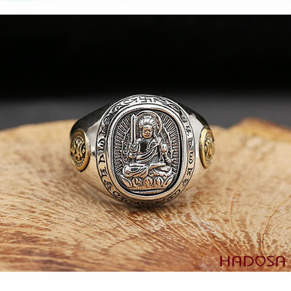 Imperial ferocious Buddha ring for elderly