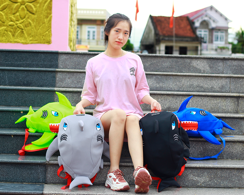 [NEW HOT] Balo cá mập SWAT BABY SHARK mẫu mới đáng yêu - Đựng nón bảo hiểm,sách vở, đồ dùng cần thiết