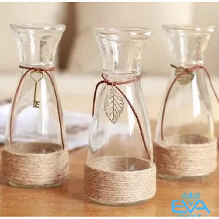 [HCM]Combo 5 Bình Bông Lọ Hoa Thủy Tinh Eo Lớn Tặng Kèm Dây Bố Trang Trí