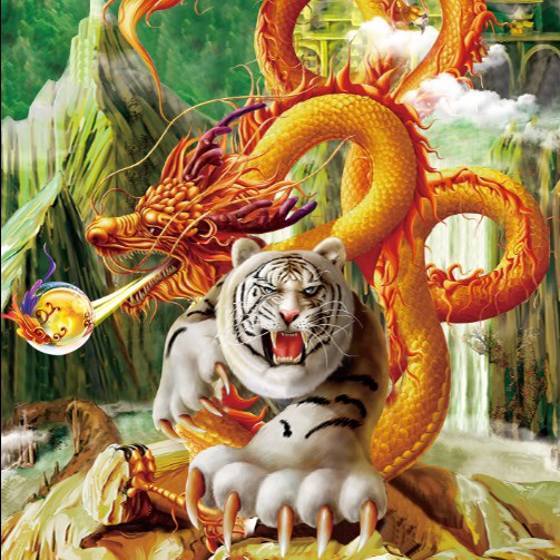 Tranh Hổ 3D dán tường
