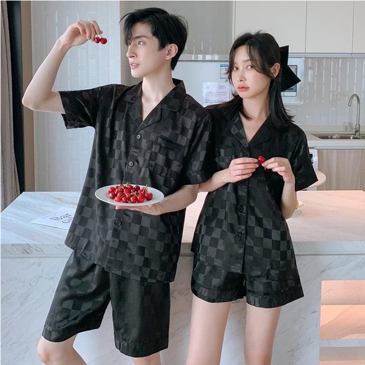 Bộ Đồ Pijama Lụa Cộc Tay Chất Lụa Gấm Cao Cấp