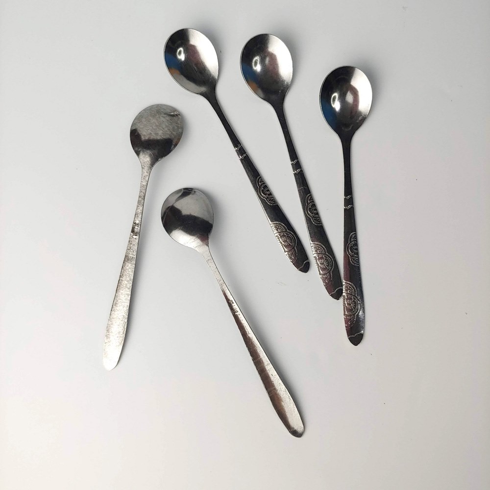 COMBO 2 thìa cà phê cán hoa inox